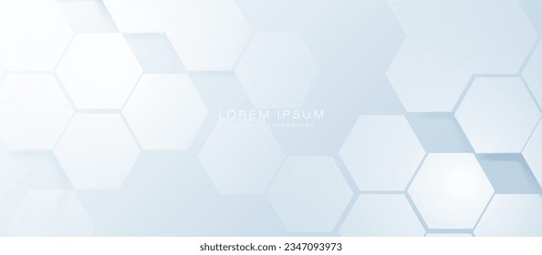 Abstract 3b white hexagon digital, futuristic, technology concept background. Modern Landing Page, Template, and websites. Vector illustration