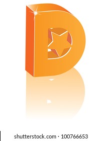 Abstract 3D Alphabet Letter D Star Cube Symbol Icon Set EPS 8 vector grouped for easy editing.