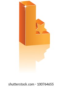 Abstract 3D Alphabet Letter K Cube Star Symbol Icon EPS 8 vector grouped for easy editing.