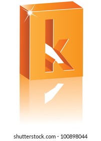 Abstract 3D Alphabet Letter K Cube Symbol Icon EPS 8 vector grouped for easy editing.