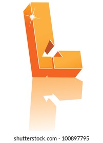 Abstract 3D Alphabet Letter L Cube Symbol Icon EPS 8 vector grouped for easy editing.