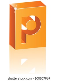 Abstract 3D Alphabet Letter P Star Cube Symbol Icon EPS 8 vector grouped for easy editing.