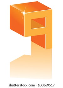 Abstract 3D Alphabet Letter Q Cube Symbol Icon EPS 8 vector grouped for easy editing.
