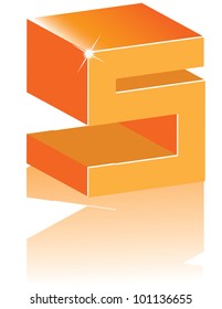 Abstract 3D Alphabet Letter S Cube Symbol Icon EPS 8 vector grouped for easy editing.