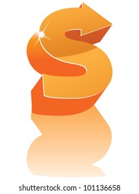 Abstract 3D Alphabet Letter S Cube Symbol Icon EPS 8 vector grouped for easy editing.