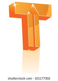 Abstract 3D Alphabet Letter T Cube Symbol Icon EPS 8 vector grouped for easy editing.