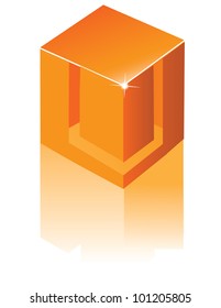 Abstract 3D Alphabet Letter U Cube Star Symbol Icon EPS 8 vector grouped for easy editing.