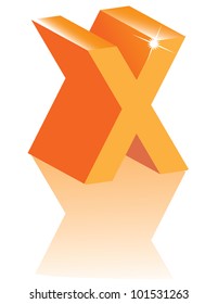 Abstract 3D Alphabet Letter X Cube Star Symbol Icon Set EPS 8 vector grouped for easy editing.