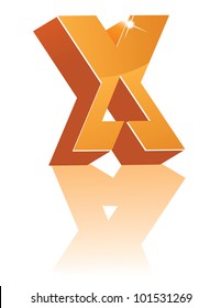 Abstract 3D Alphabet Letter X Cube Star Symbol Icon Set EPS 8 vector grouped for easy editing.