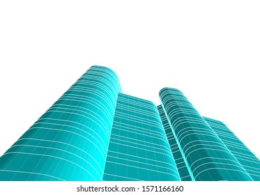 abstract 3d architecture building construction