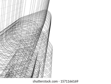 abstract 3d architecture building construction