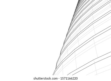abstract 3d architecture building construction