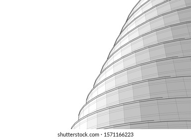 abstract 3d architecture building construction