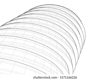 abstract 3d architecture building construction