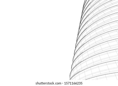 abstract 3d architecture building construction