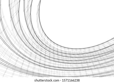abstract 3d architecture building construction