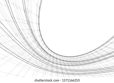 abstract 3d architecture building construction