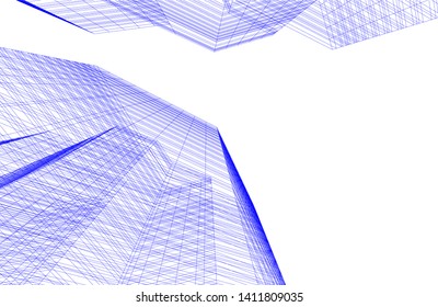 abstract 3d architecture building, vector background