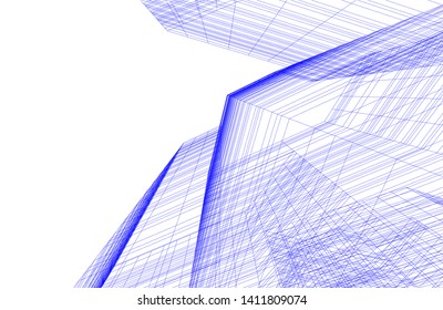 abstract 3d architecture building, vector background