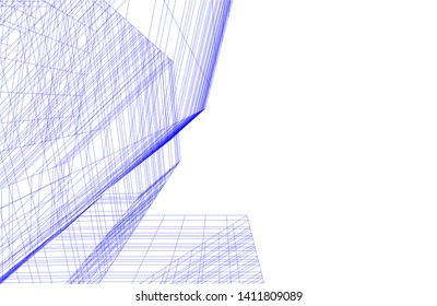 abstract 3d architecture building, vector background