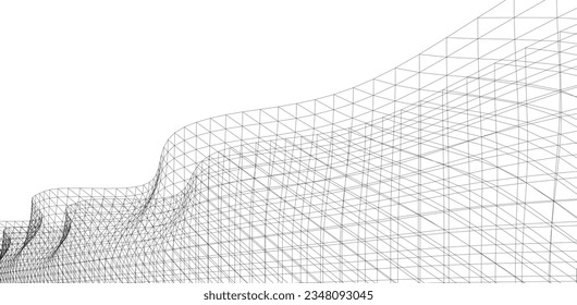 Abstract 3d architecture geometric background 