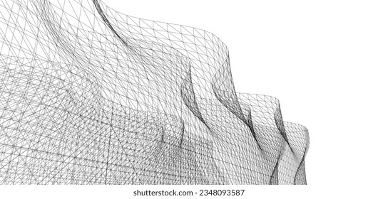 Resumen de la arquitectura 3d fondo geométrico 