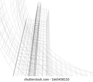 abstract 3d architecture, linear background