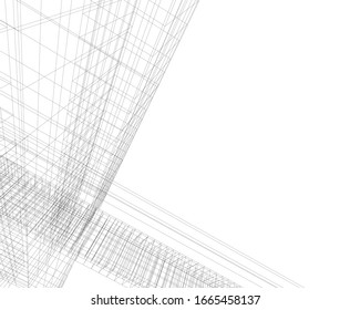 abstract 3d architecture, linear background