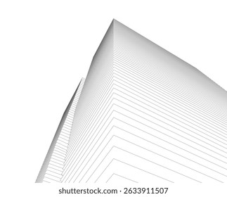 Abstractas diseño lineal de arquitectura 3D