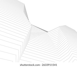 Abstract 3d architecture linear design