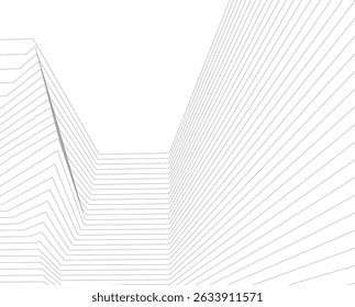 Abstract 3d architecture linear design