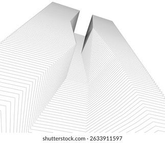 Arquitetura 3d abstrata design linear