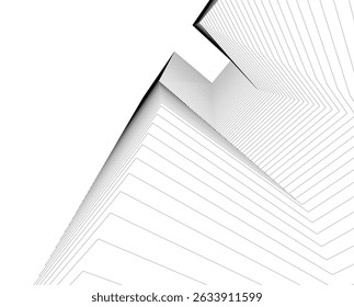 Abstract 3d architecture linear design