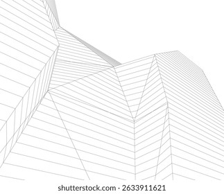 Abstractas diseño lineal de arquitectura 3D