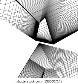 abstract 3d architecture, vector background  
