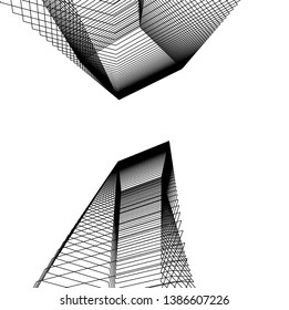 abstract 3d architecture, vector background  
