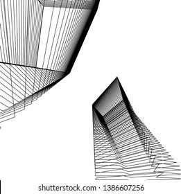 abstract 3d architecture, vector background  
