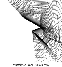 abstract 3d architecture, vector background  
