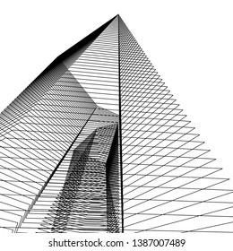 abstract 3d architecture, vector background  
