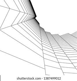 abstract 3d architecture, vector background  

