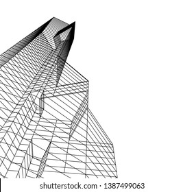abstract 3d architecture, vector background  
