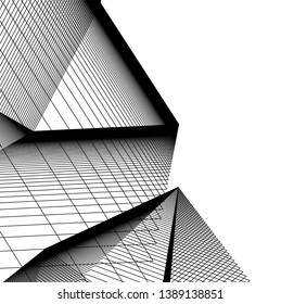 abstract 3d architecture, vector background