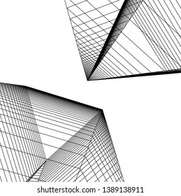 abstract 3d architecture, vector background