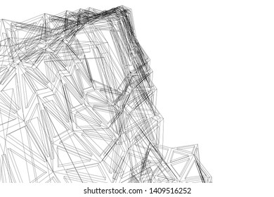 abstract 3d architecture, vector background