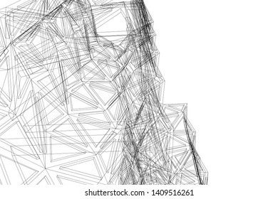 abstract 3d architecture, vector background