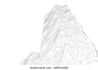 abstract 3d architecture, vector background