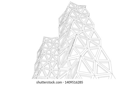 abstract 3d architecture, vector background