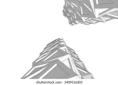 abstract 3d architecture, vector background