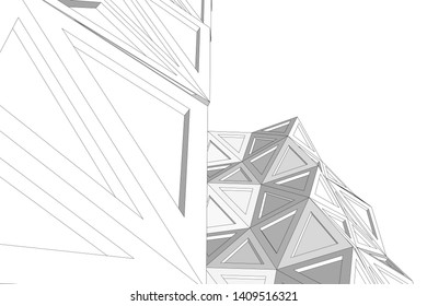 abstract 3d architecture, vector background