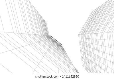 abstract 3d architecture, vector background